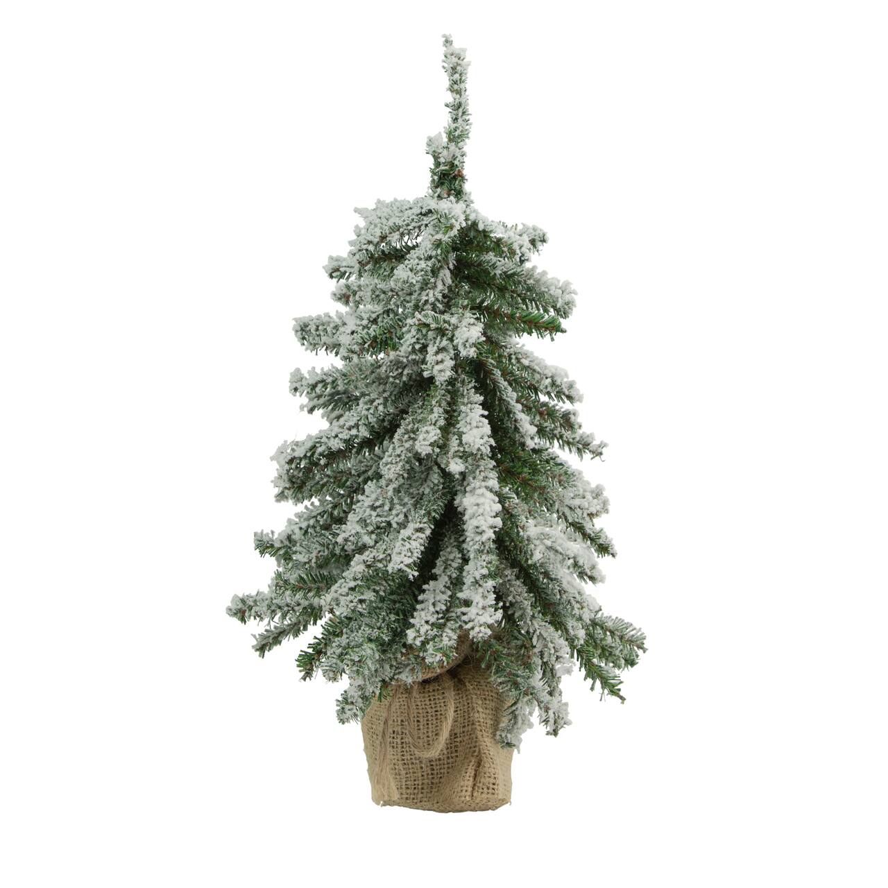 15" Unlit Flocked Mini Village Pine Artificial Potted Christmas Tree
